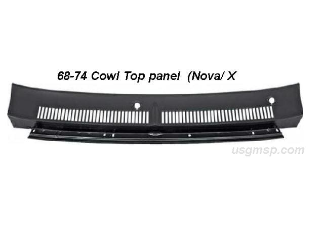 Cowl panel Upper: Nova 68-74, 73-74 Pontiac V
